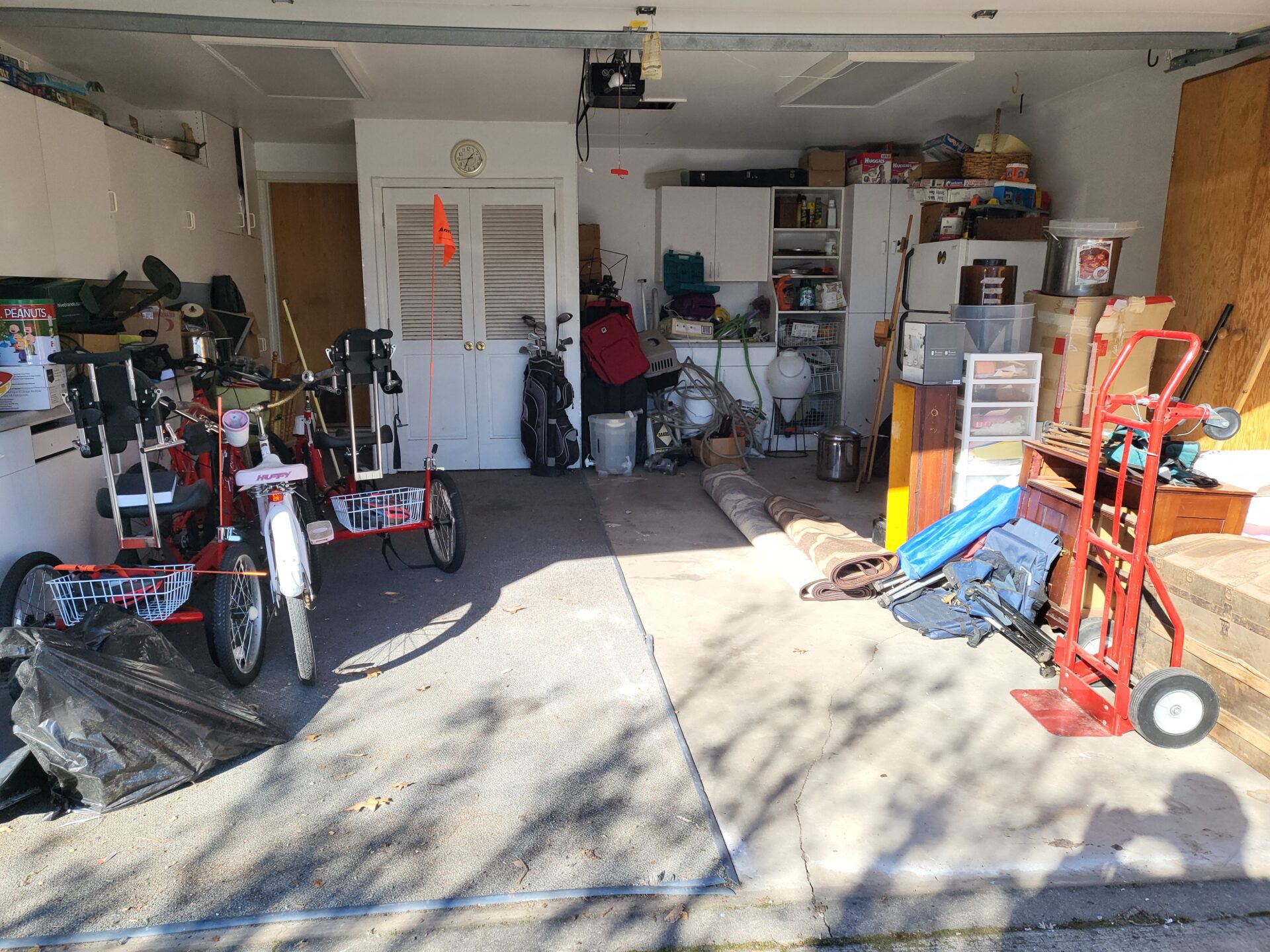Garage with unwanted household items